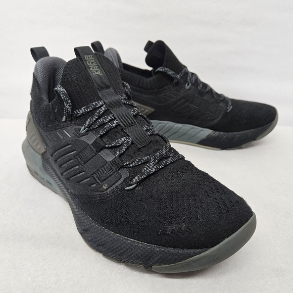 Under Armour Men's Project Rock 3 Training Shoes 3023004-001 Black Gray Sz 8.5